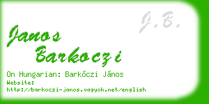 janos barkoczi business card